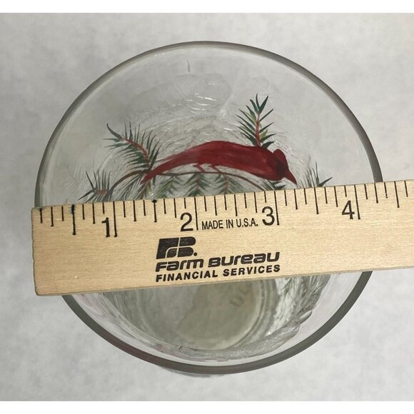 Celebrations Hand-Painted Crackle Glass Vase Red Cardinal Candle Holder 6 Inches - Picture 8 of 9